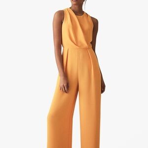 NWT Reiss Chey Jumpsuit Back Cut-out Wide Leg Sz 4 Orange